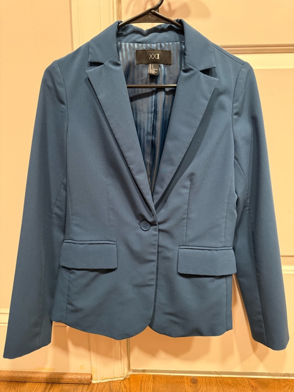 Forever 21 Blue Single-Button Tailored Blazer